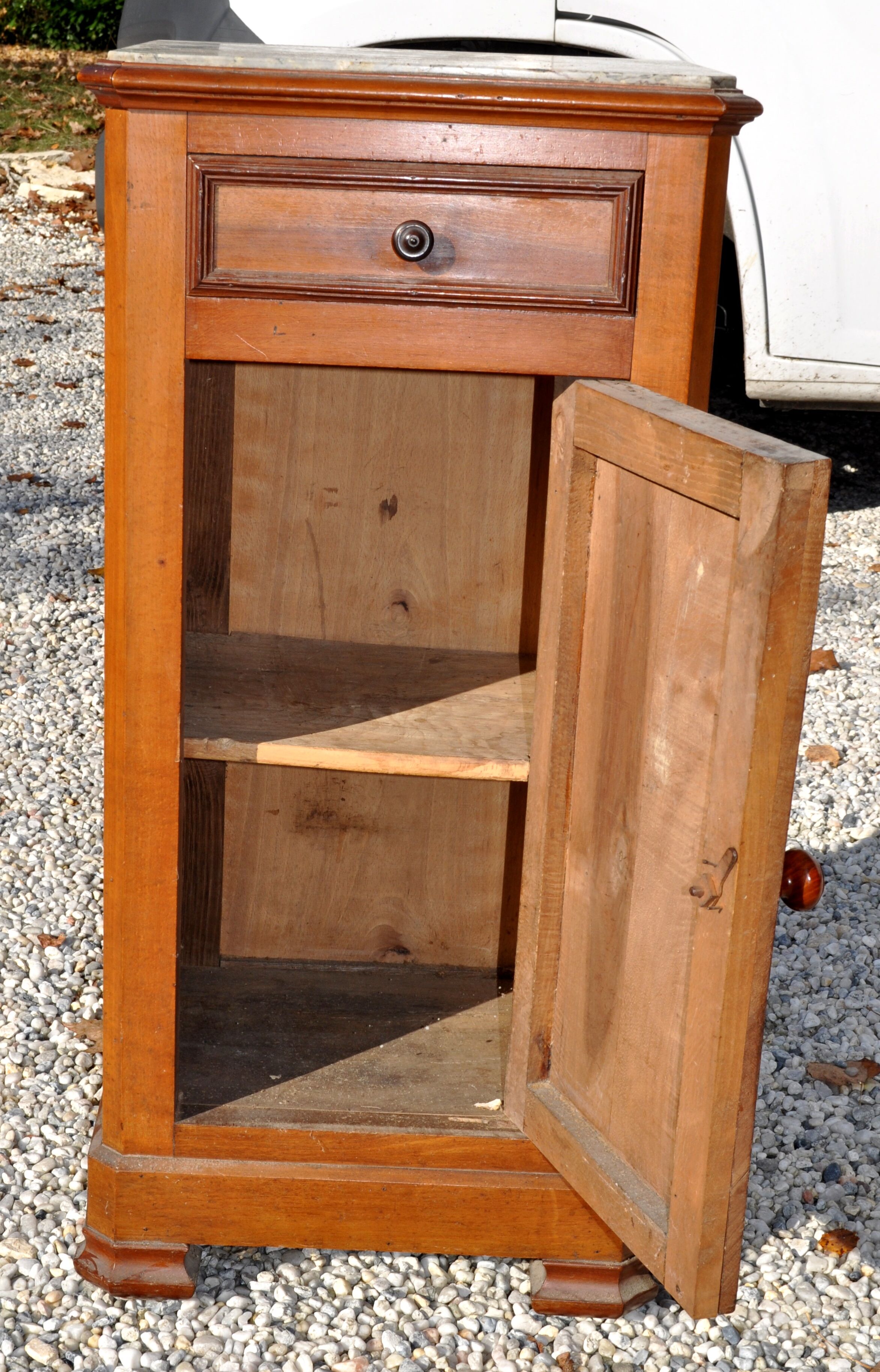 Marble top nightstand