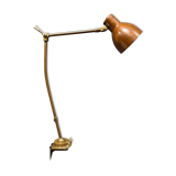 Industria Rotterdam clamp lamp made of brass and copper from the 1930s