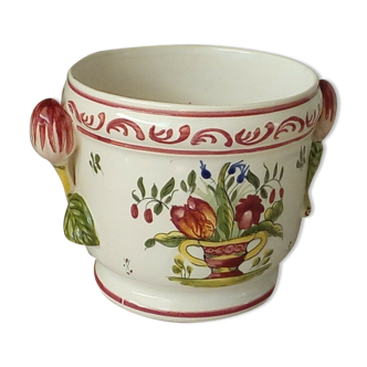 Cache pot en faience decor strasbourg 20 eme