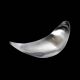 “Leaf” bowl / medium size / Helle Damkjær for Georg Jensen / brushed stainless steel / asymmetrical / Danish modern design