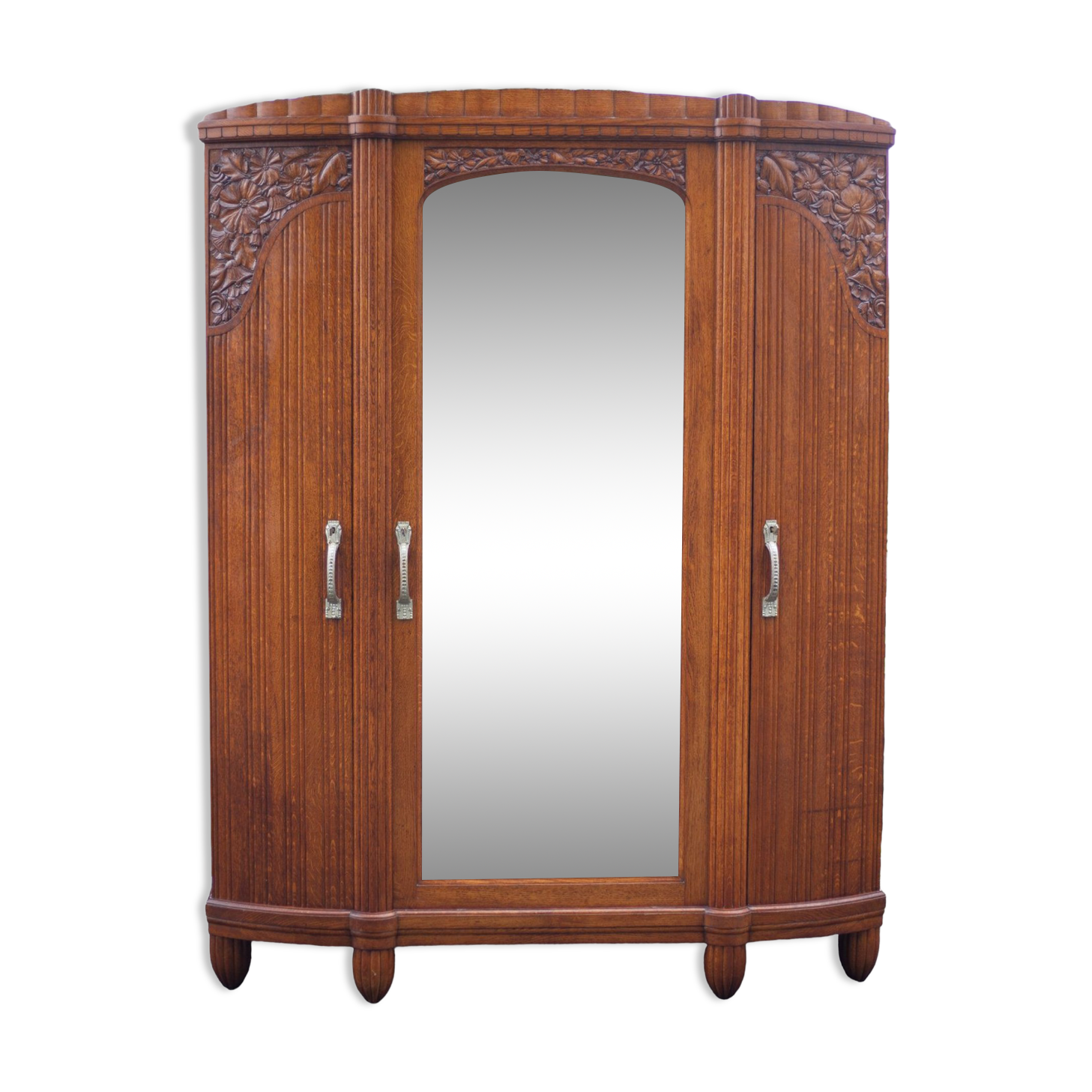 Art deco cabinet, wardrobe and shelves, carved wood cabinet, storage cabinet