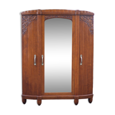 Art deco cabinet, wardrobe and shelves, carved wood cabinet, storage cabinet