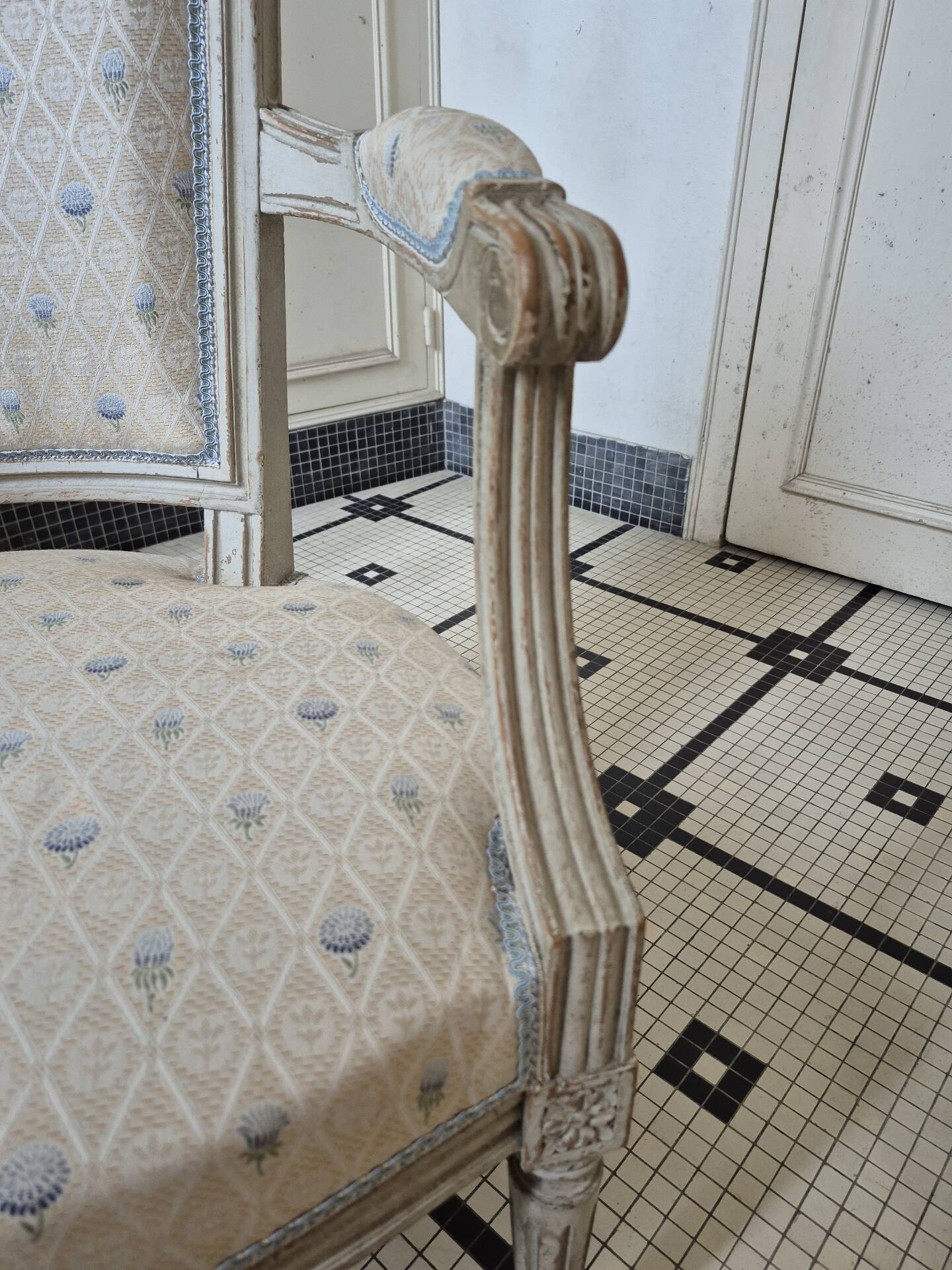 Pair of Louis XVI style armchairs
