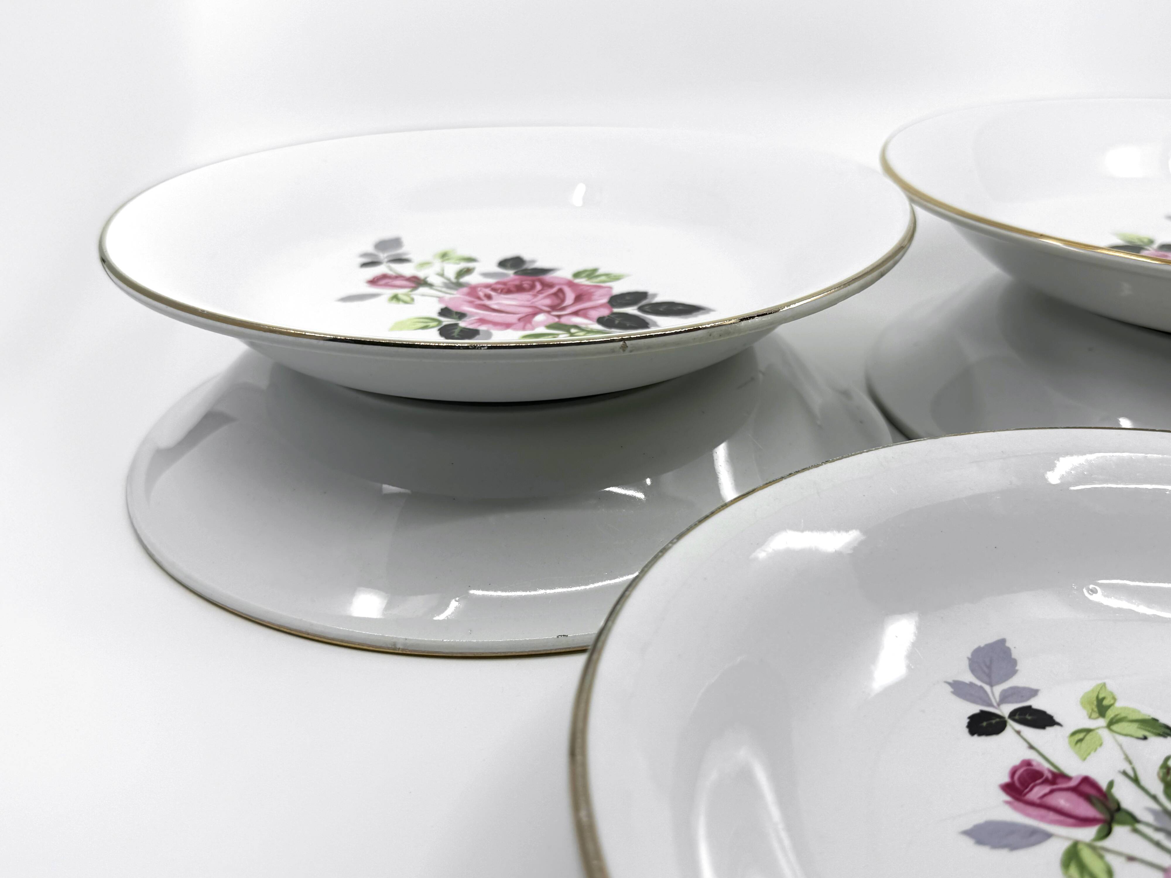 6 earthenware soup plates • L'Amandinoise • Circa 1950