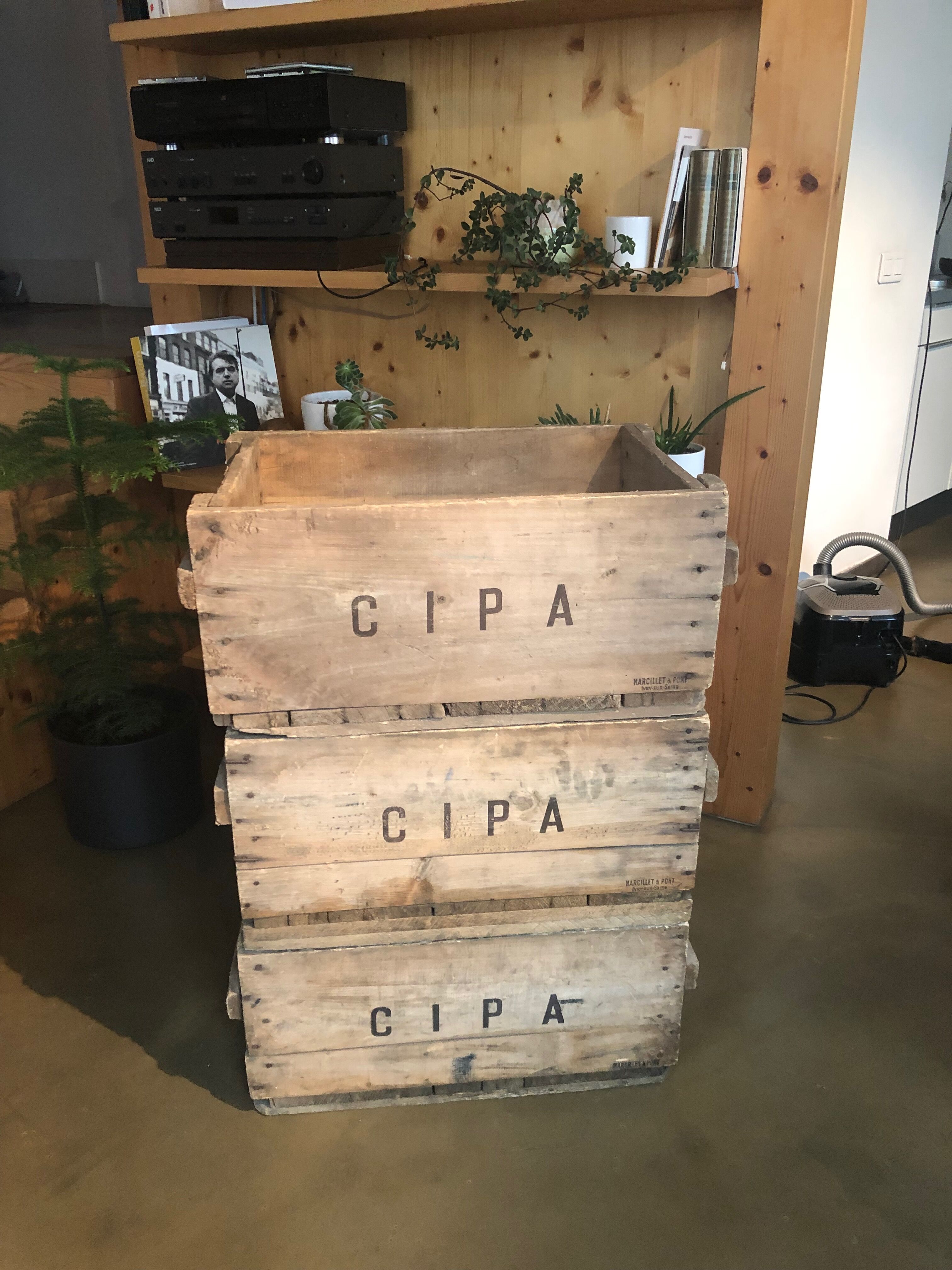 Old industrial type boxes all in wood
