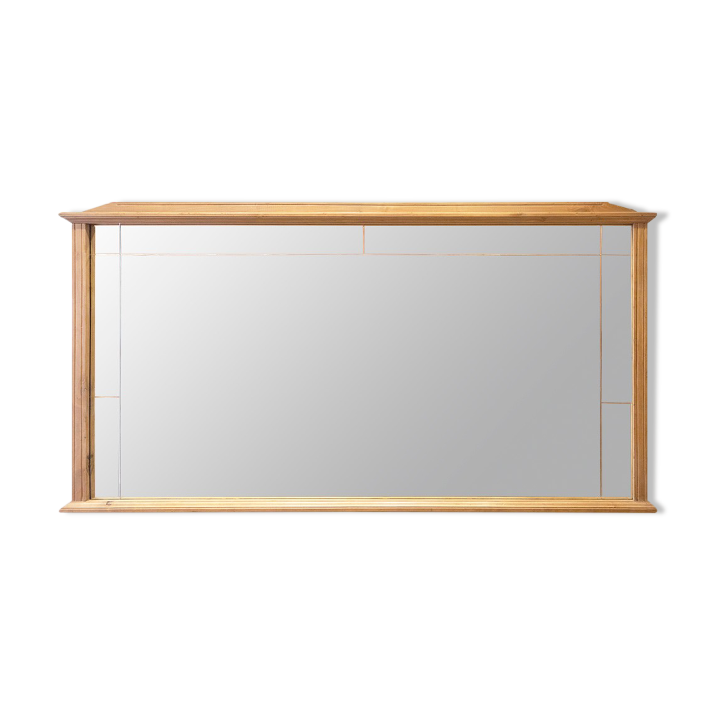 Beech wood framed mirror, Spain, 1940's, 168x88 cm