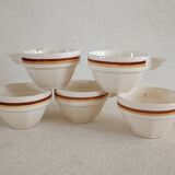 Set of five Digoin Sarreguemines cups