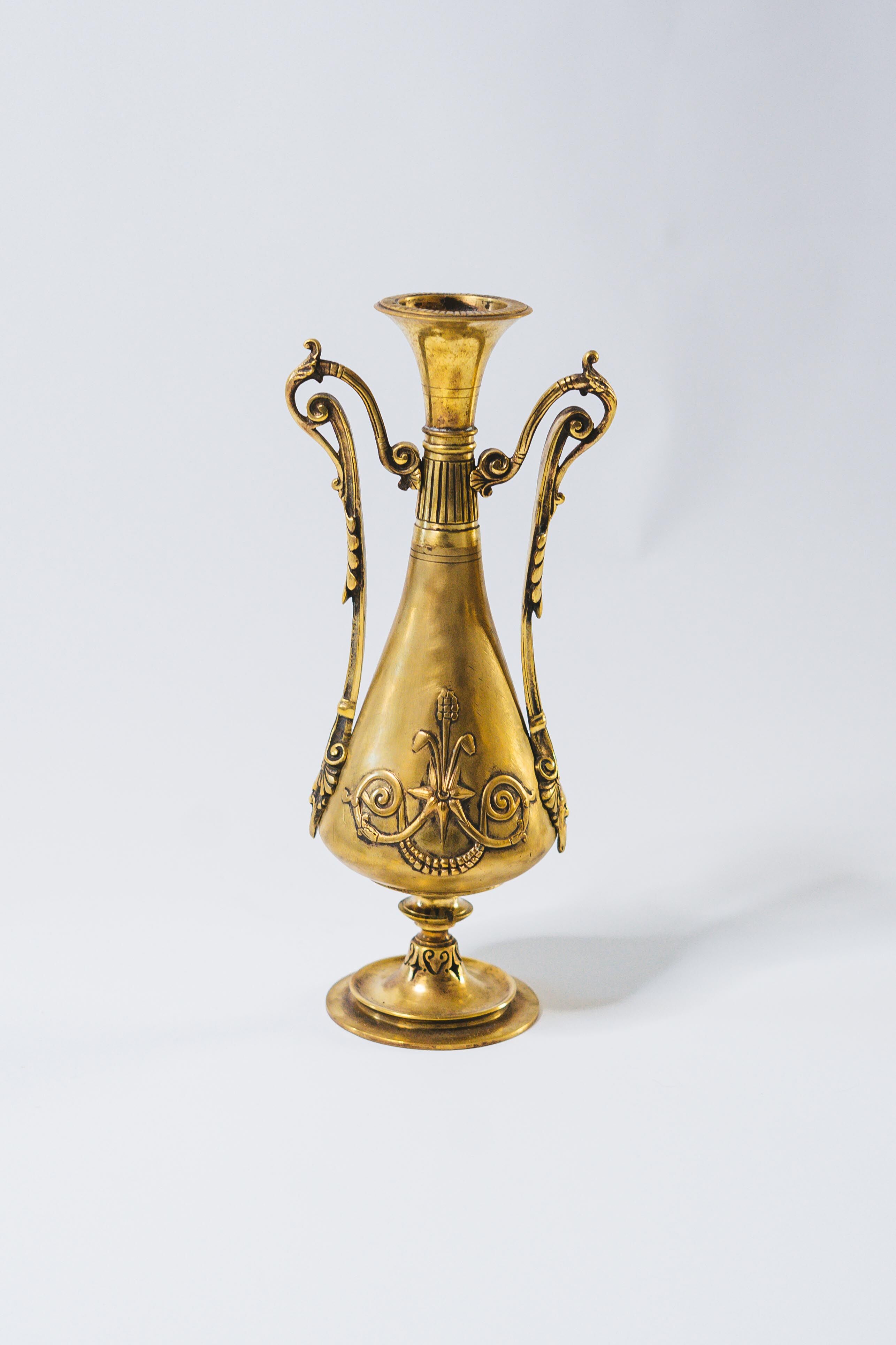 Old brass candle holder early xxth