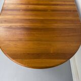 Danish Round Extendable Dining Table in Teak, 1970s