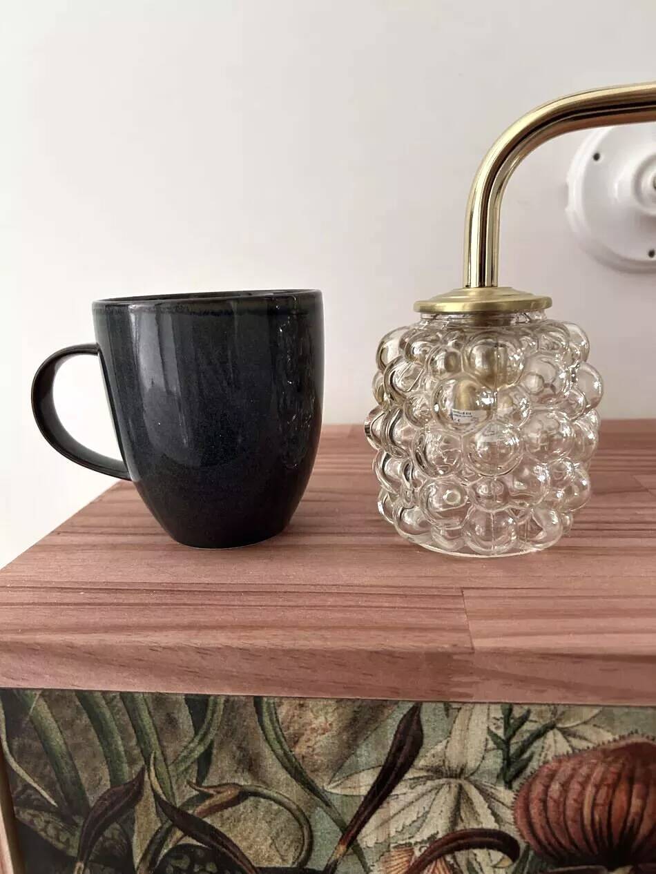 Paire d’appliques murales verre bullé