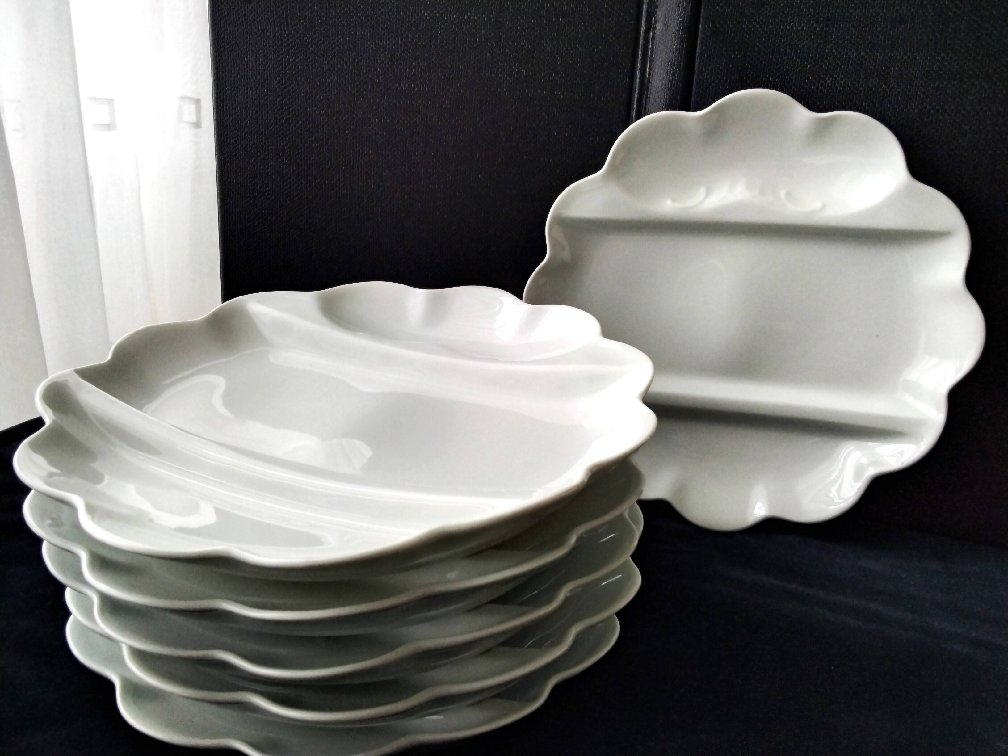 6 Limoges porcelain asparagus plates