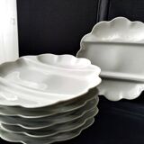 6 Assiettes à asperges en porcelaine de Limoges