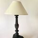 Duo wooden lamps, new 2 M fabric cables, lampshades