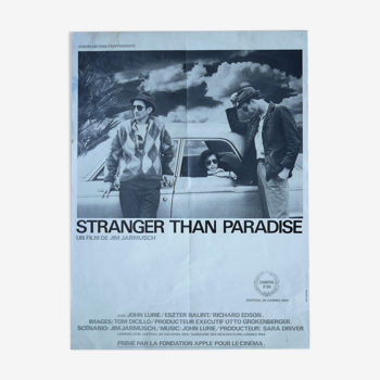 Affiche de cinéma originale "Stranger than paradise" Jim Jarmusch
