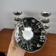 Set of 12 stainless steel ice cream cups, flower pattern, high foot