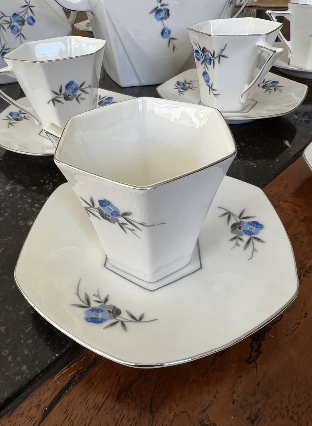 Art Deco coffee service – Czechoslovak porcelain – 1930s – 12 people