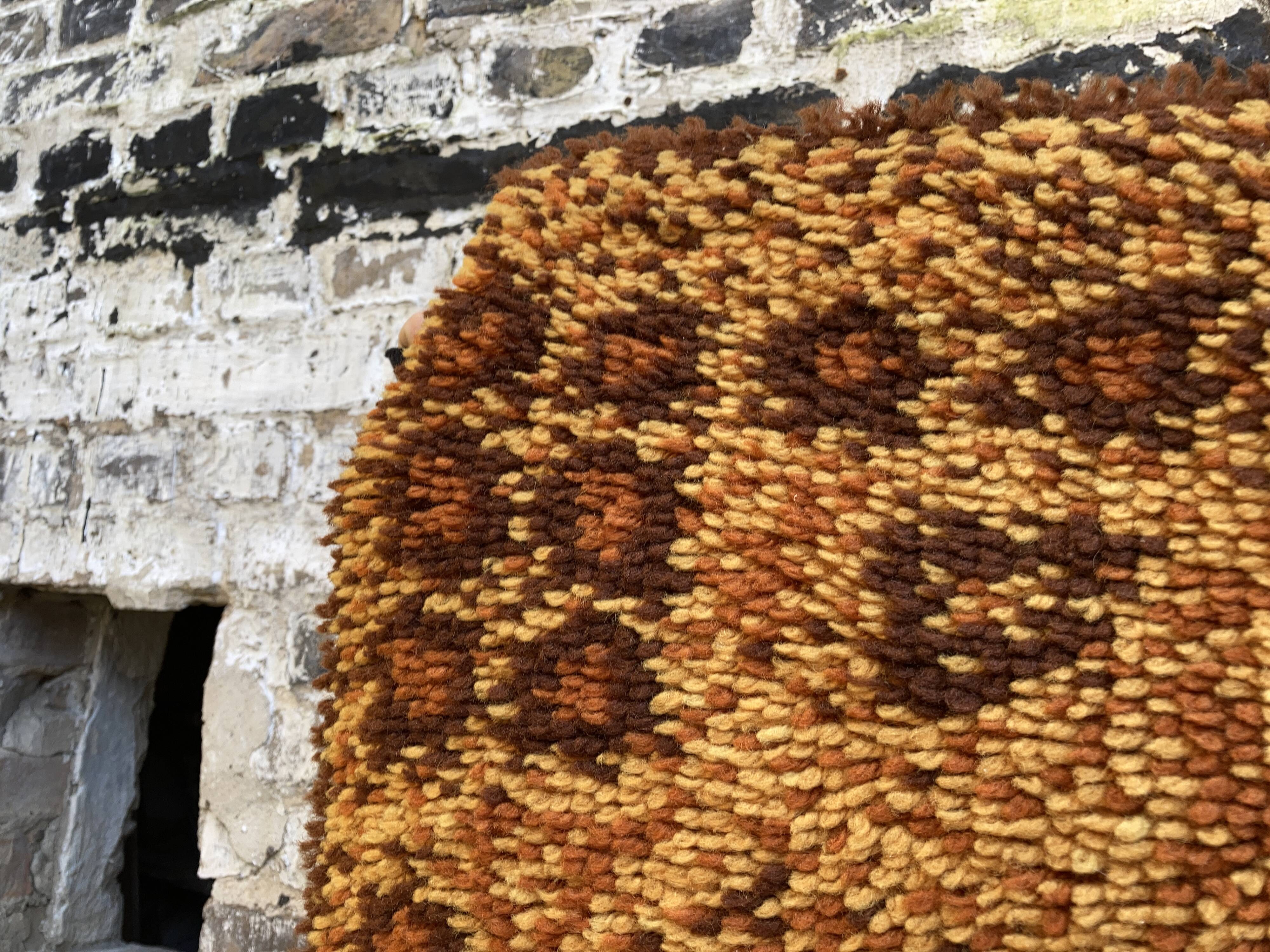 70s wool rug handwoven