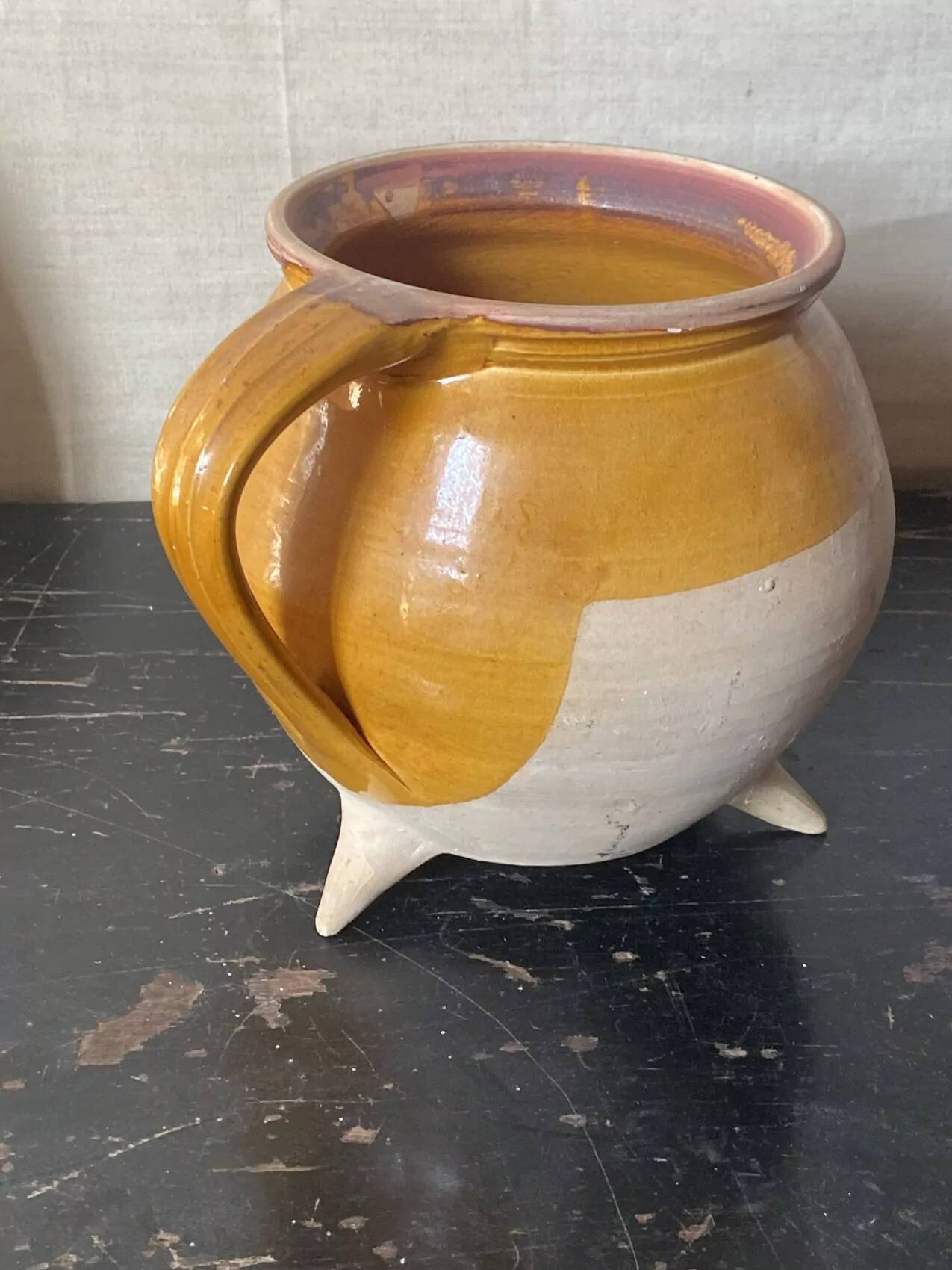 Cruche provençale en terre cuite vernissée, XXème siècle