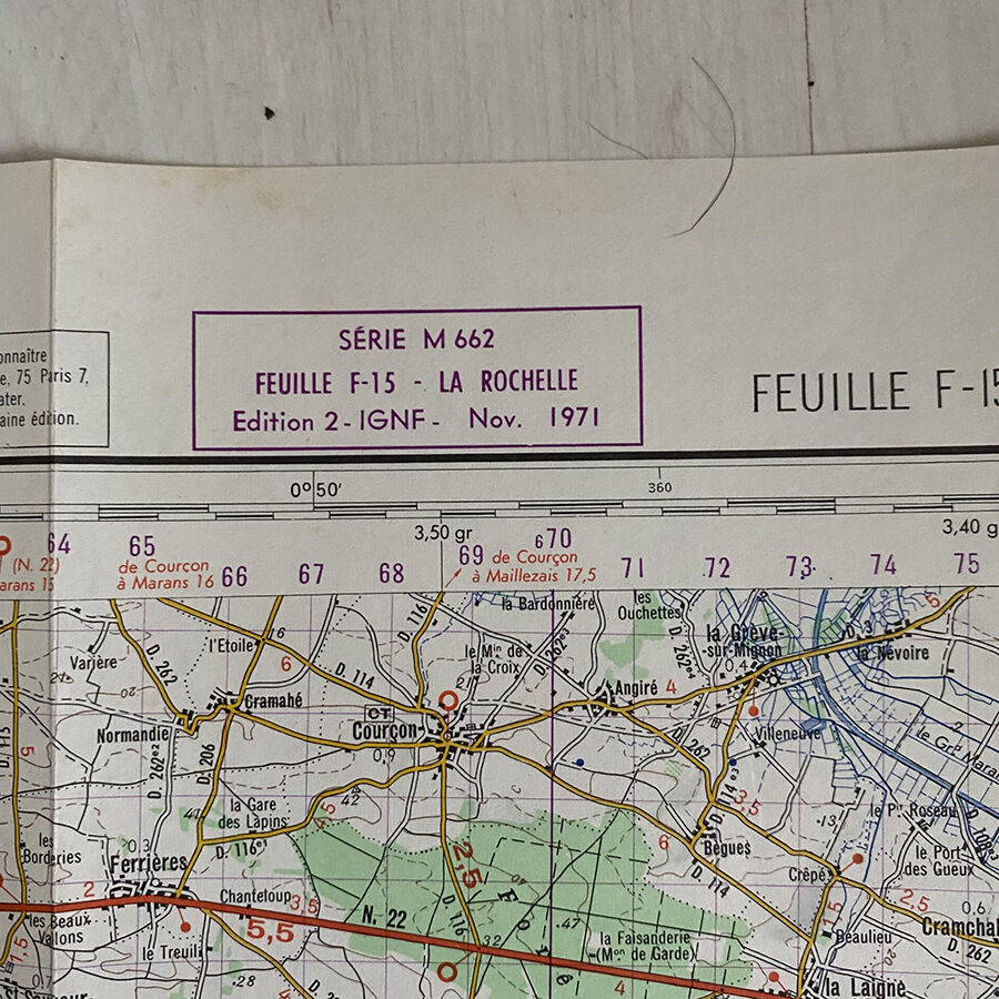 Map La Rochelle - Ile de ré - Ile d'Oléron vintage 1971