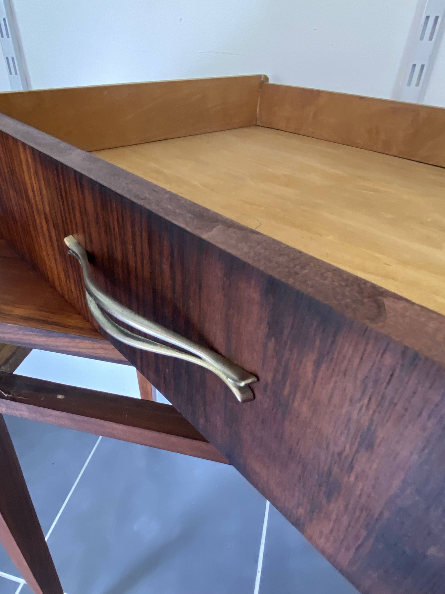 Table d’appoint, bureau 1 tiroir en placage de palissandre, 1950
