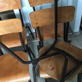 Lot of six vintage school chairs