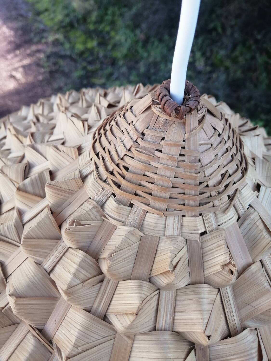 Vintage palm leaf pendant light