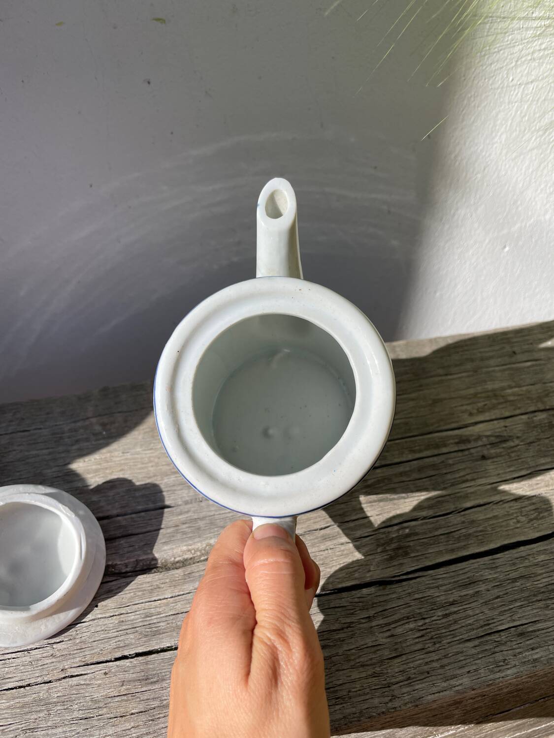 Asian blue and white ceramic teapot