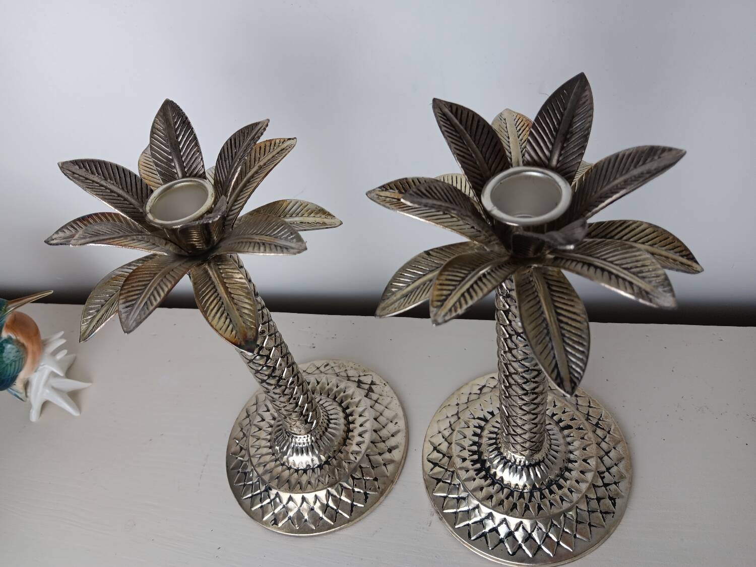 Palm tree candle holders