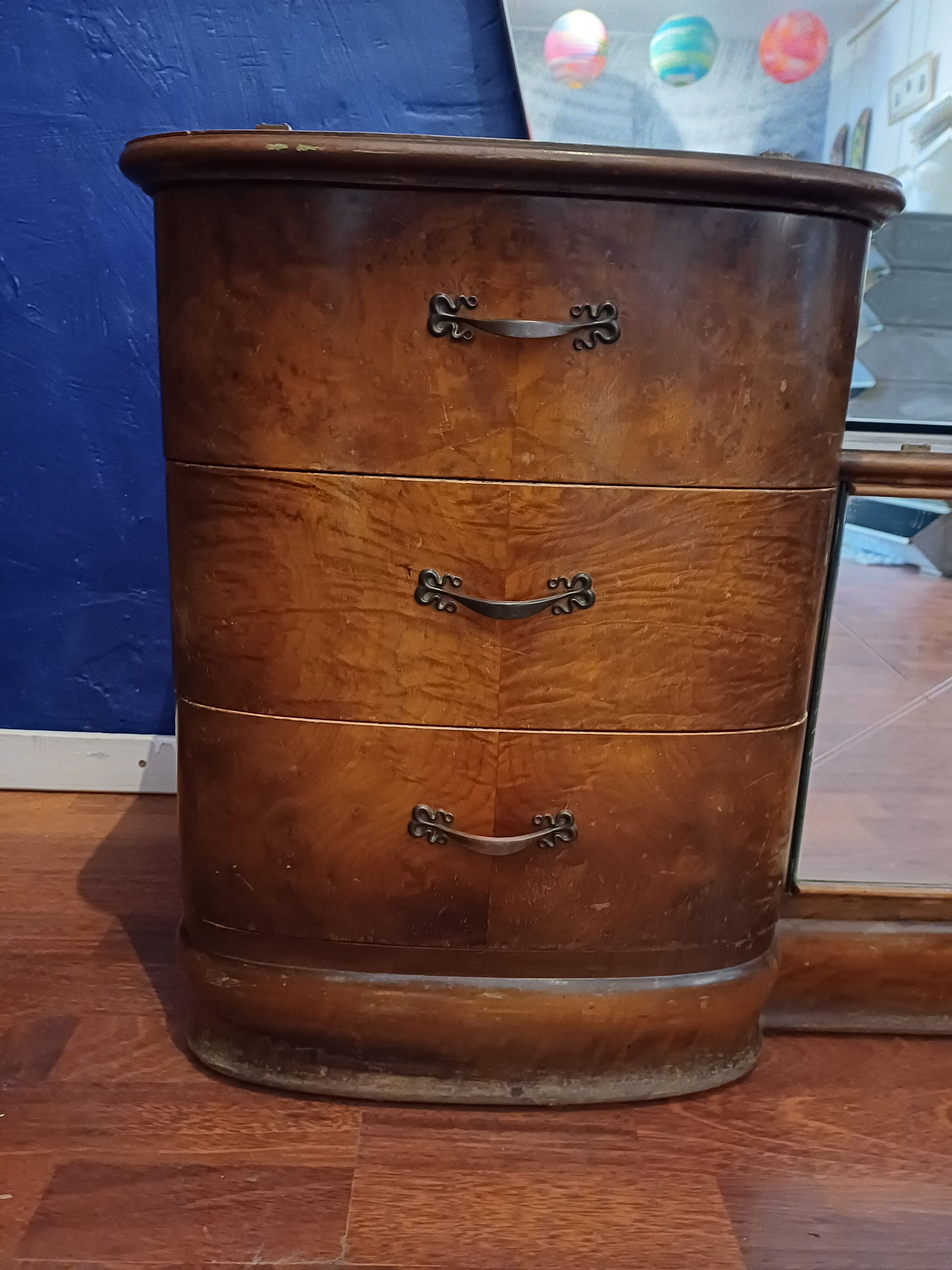Dressing table large mirror free form vintage 1950