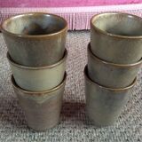 Series of 6 sandstone cups