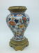 Bayeux/Imari vase mounted in porcelain with bronze frame