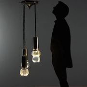 Vintage ceiling light in plastic and metal, design, Italy, 1960s