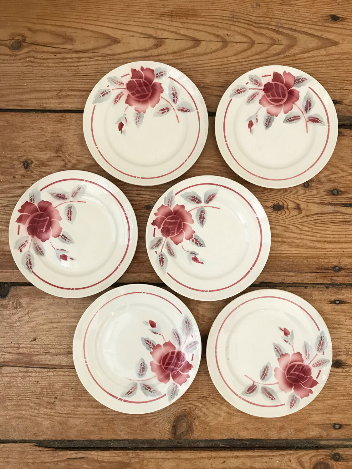 Série de 6 assiettes à dessert