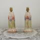 Set of 2 Hand-Painted Jersey Pottery Tulip Design Table / Bedside Lamps