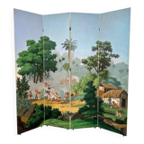 20th Century Four Panel Wallpaper Screen from Zuber, 1940s