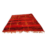 Tapis berbère marocain laine rouge 220 x 145 cm