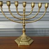 7-branch chandelier, in gilded brass, signed Wainberg.