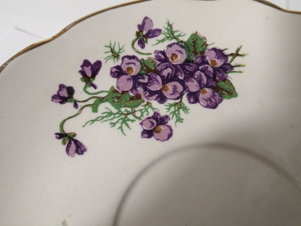 Small plates Sarreguemines Décor Violettes Lot of 5