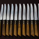24 knives handle horn and ferrules worked