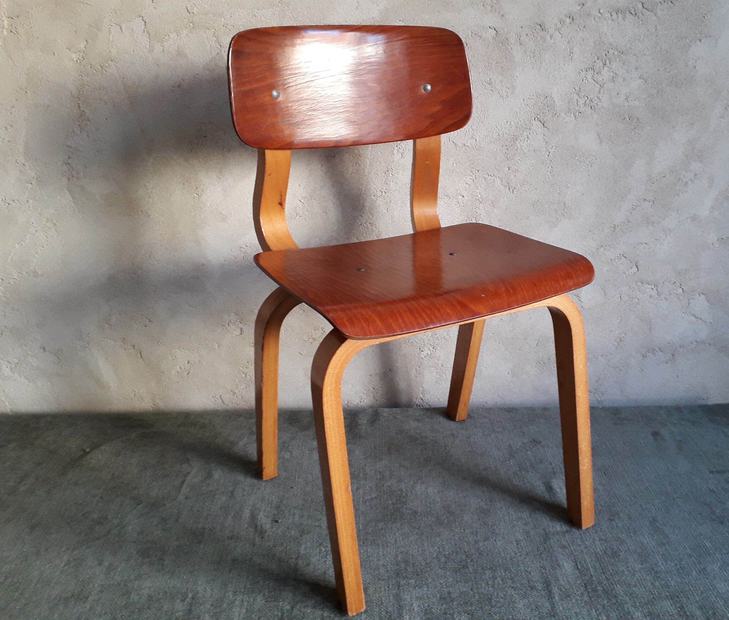 Children's school chair made of vintage wood