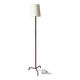 Vintage floor lamp with bamboo-style leather base