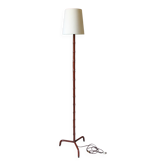 Lampadaire vintage piètement cuir façon bambou