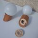 Pair of vintage wall lights in varnished pine and opal glass, 1970s-80s.