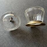 Sucrier Art-Deco - Verre - Bois et Métal