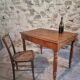 Antique French oak writing desk with 2 lockable drawers, circa 1920.