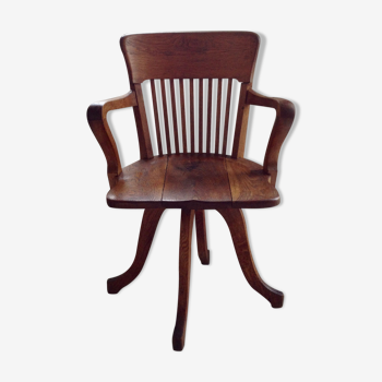 American 30's massive wooden chair