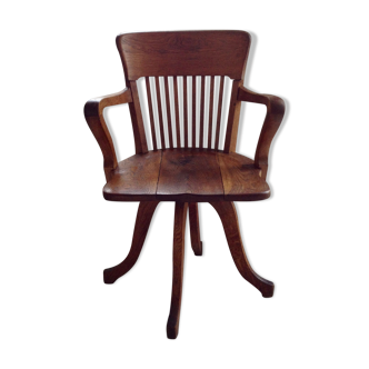 American 30's massive wooden chair
