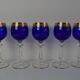 Mid Century Set of Five Stemmed Wine Glasses, 1950's.