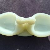 Salerons poules en opaline verrerie Schmidt