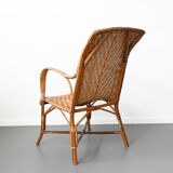 Fauteuil osier et rotin vintage